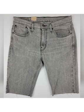 NEW Levis 514 Gray Slim Stretch Cut-Off Denim Jean Shorts Mens 32 Levi's